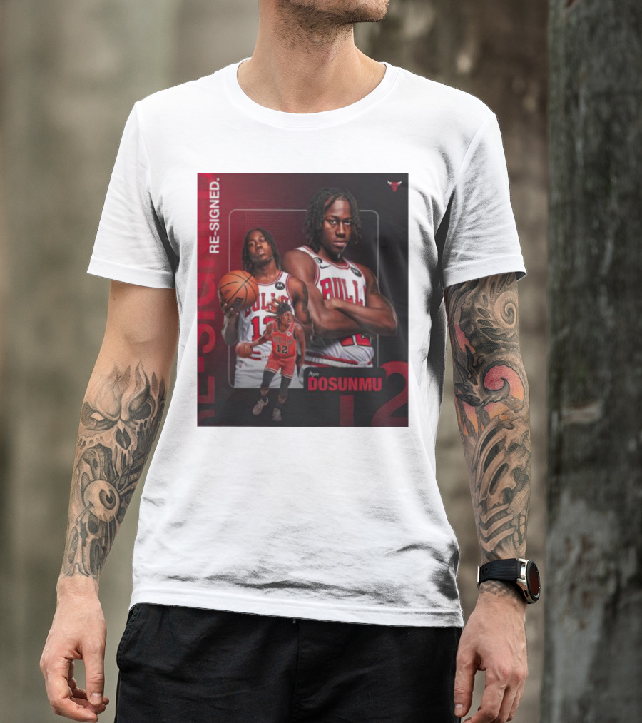 Chicago Bulls Ayo Dosunmu Re-Signed Number 12 T-Shirt