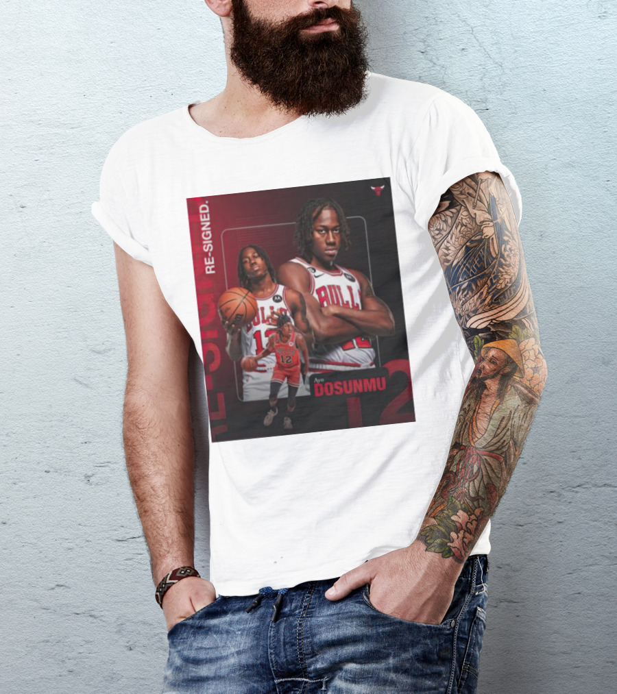 Chicago Bulls Ayo Dosunmu Re-Signed Number 12 T-Shirt