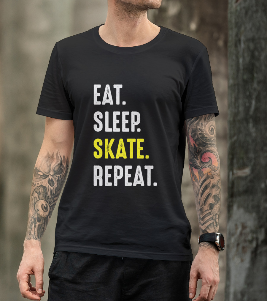 Eat Sleep Skate Repeat Classic Lifestyle Phrase T-Shirt