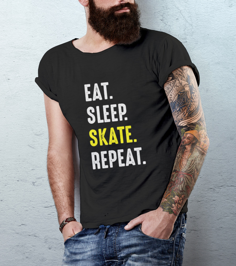 Eat Sleep Skate Repeat Classic Lifestyle Phrase T-Shirt