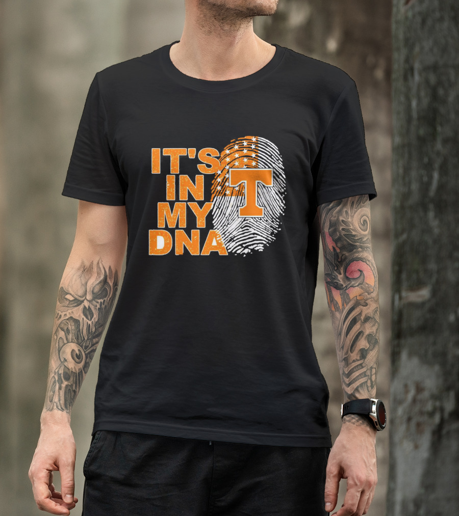 Tennessee Volunteers It's In My DNA Fingerprint American Flag T-Shirt