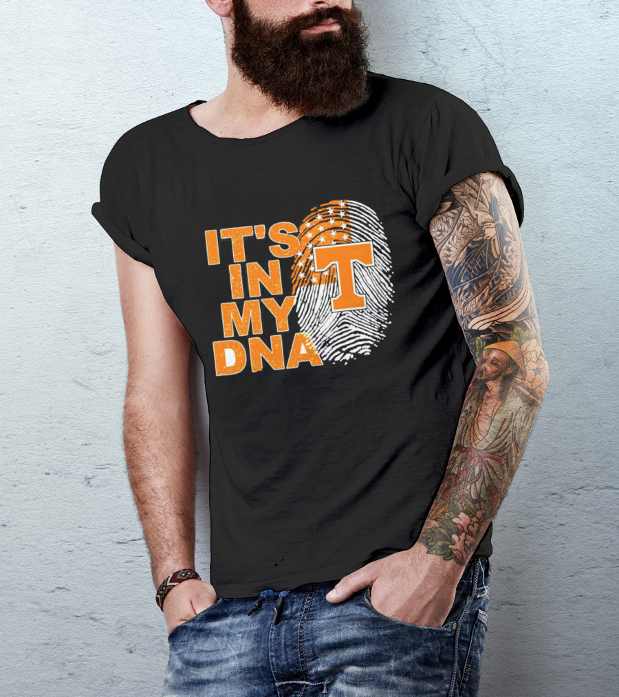 Tennessee Volunteers It's In My DNA Fingerprint American Flag T-Shirt