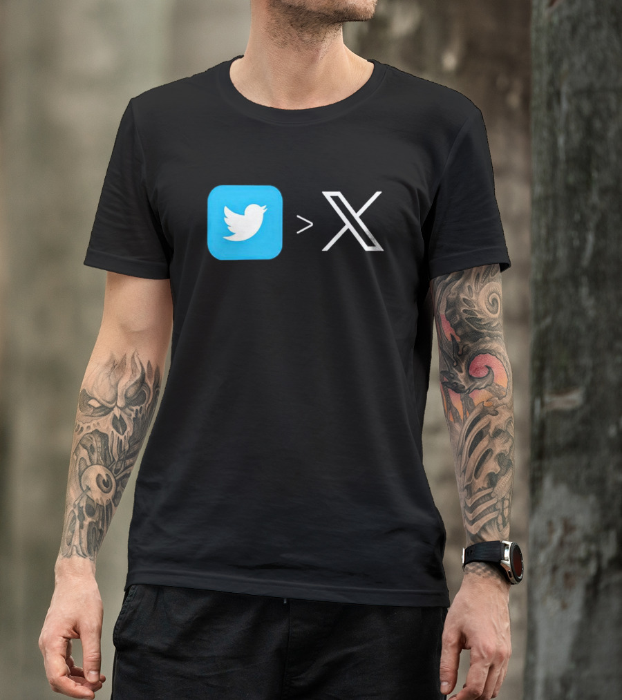 Twitter Bird Greater Than X Transition T-Shirt