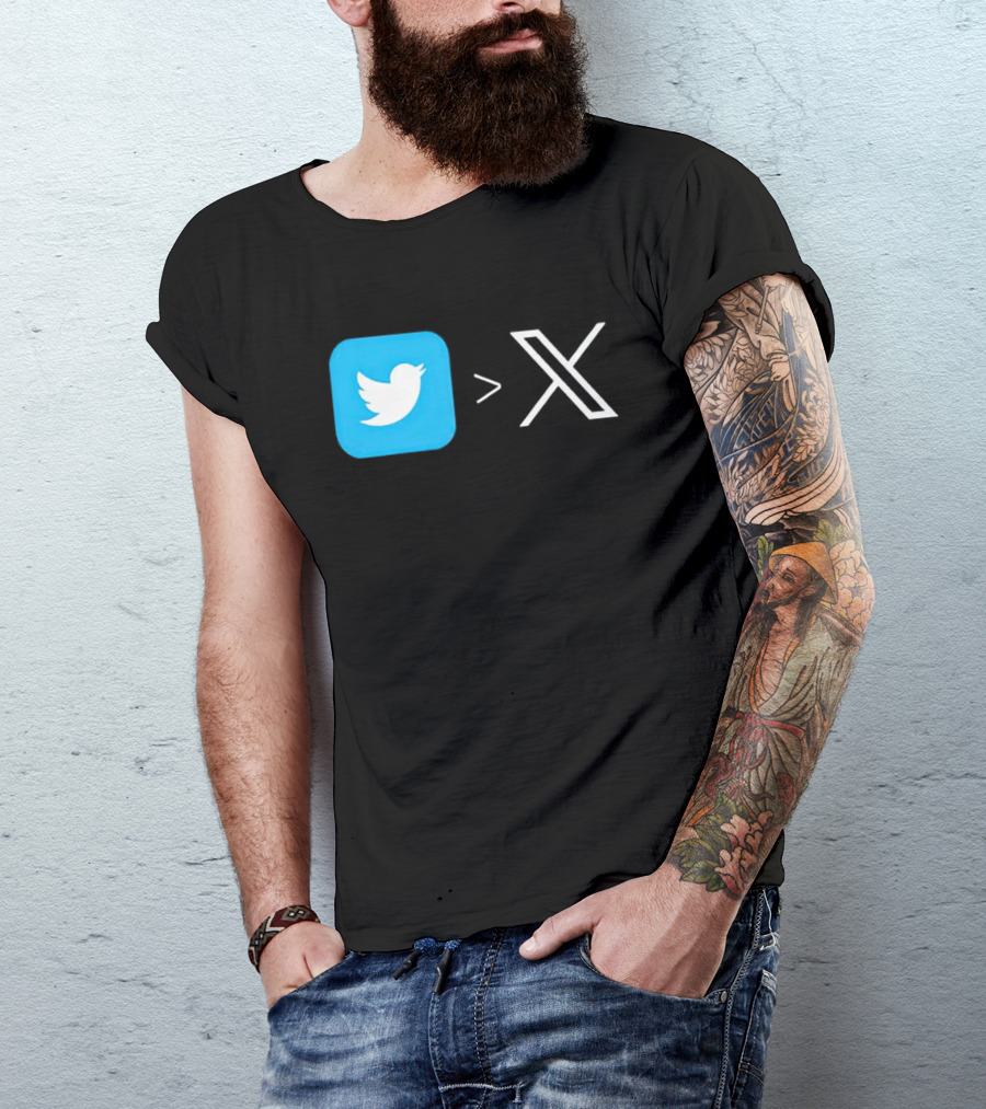 Twitter Bird Greater Than X Transition T-Shirt