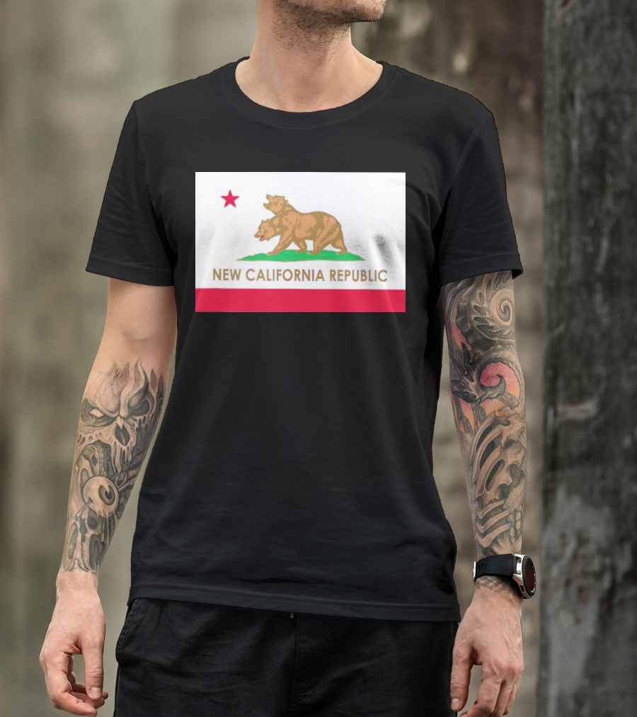 New California Republic Double Bear Flag T-Shirt