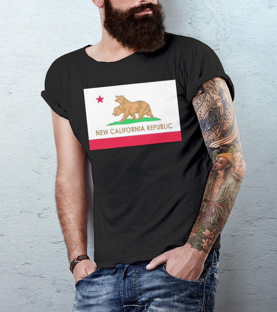 New California Republic Double Bear Flag T-Shirt