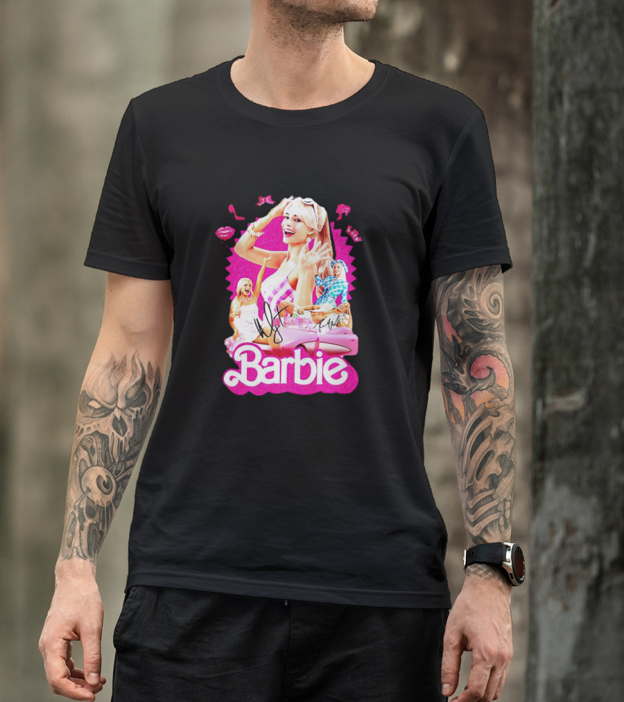 Barbie Collage With Signatures And Characters T-Shirt