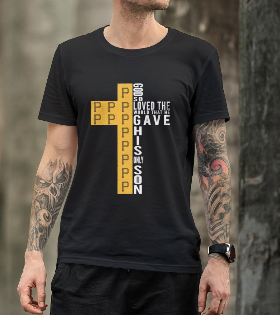 Pittsburgh Pirates God So Loved The World Cross T-Shirt