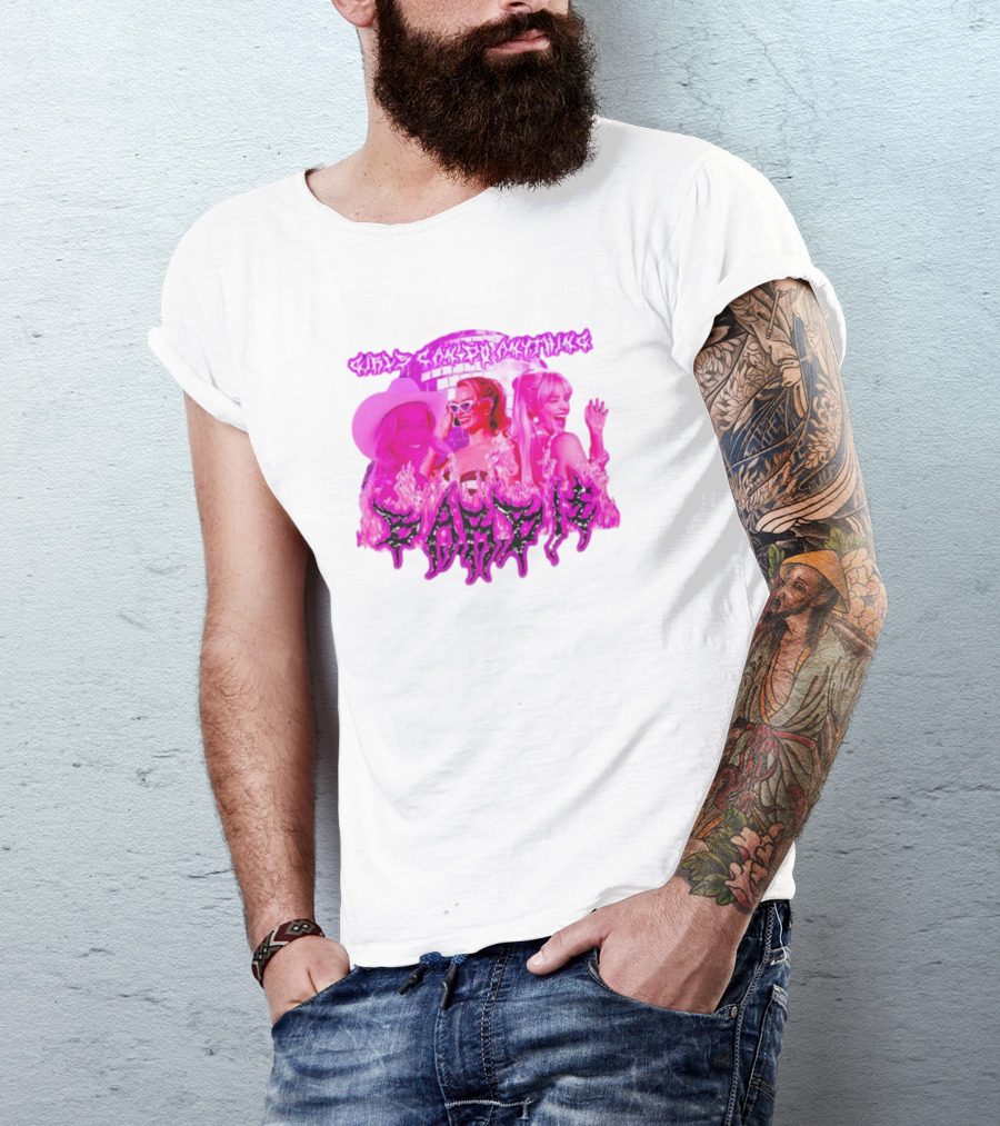 Girls Can Do Anything Barbie Pink Flames T-Shirt