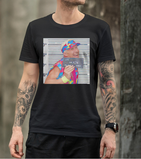 LAPD Ken Venice Mugshot Ryan Gosling Barbie T-Shirt
