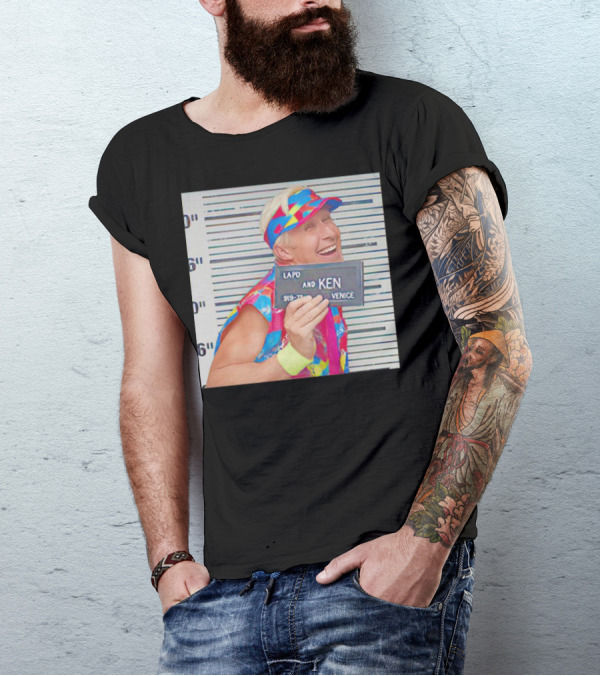 LAPD Ken Venice Mugshot Ryan Gosling Barbie T-Shirt