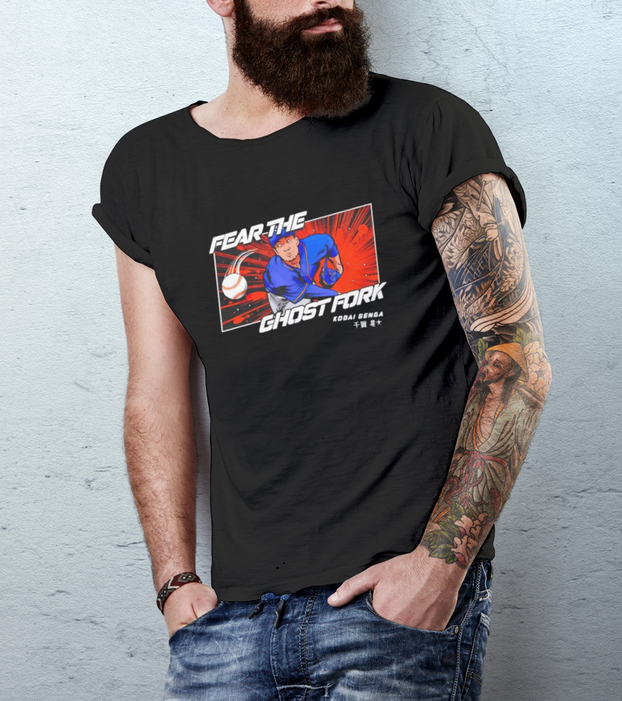 FEAR THE GHOST FORK KODAI SENGA Baseball Burst T-Shirt