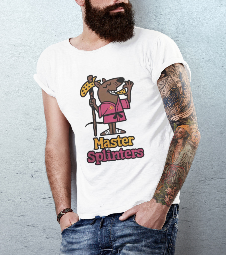 Master Splinters Pizza Slice Lover Ninja Rat T-Shirt