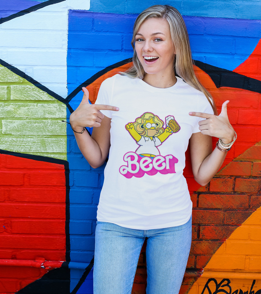 Barbie Homer Simpson Beer Mug T-Shirt