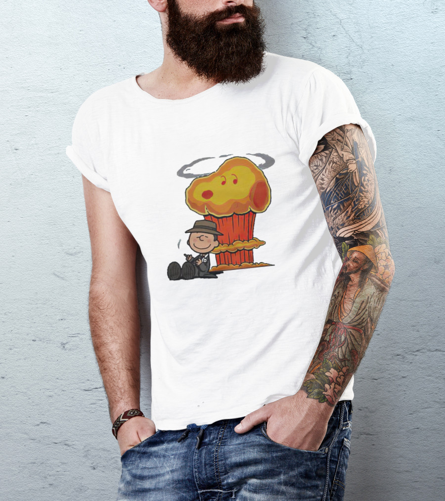 Oppeanutheimer Snoopy Explosion With Charlie Brown Smoking T-Shirt