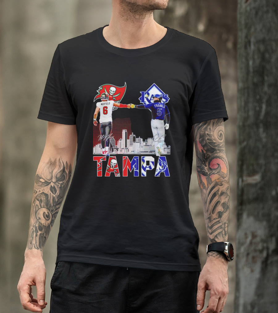 Tampa Buccaneers Mayfield 6 Rays Franco 5 City Signatures T-Shirt