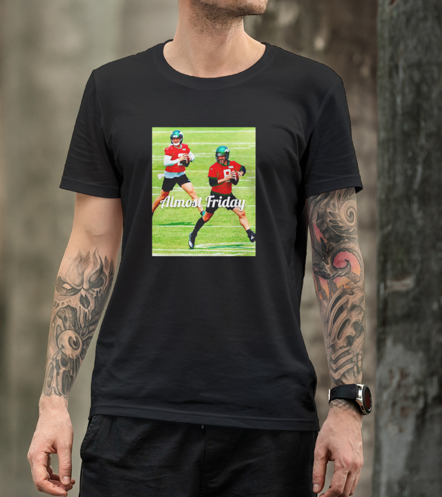 Almost Friday Quarterbacks Zach Wilson Aaron Rodgers New York Jets T-Shirt
