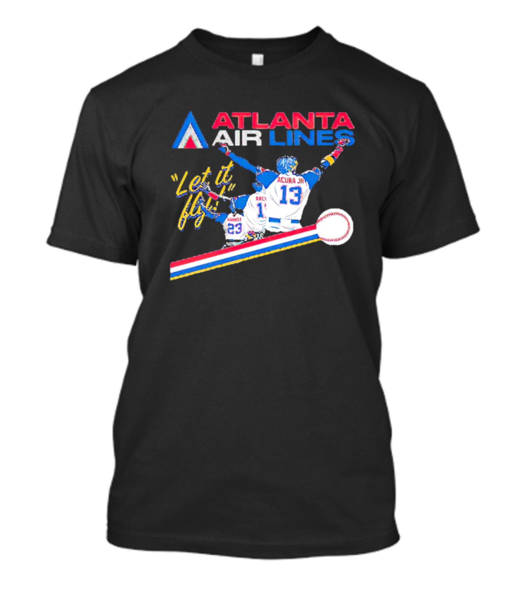 Atlanta Air Lines Let It Fly Acuna Jr Albies Baseball Players T-Shirt