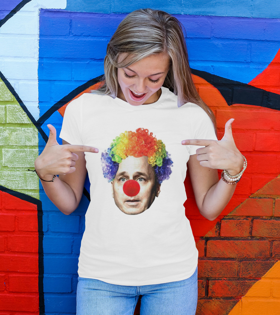 Rainbow Wig Red Nose Burdenburner Brian Clownman T-Shirt