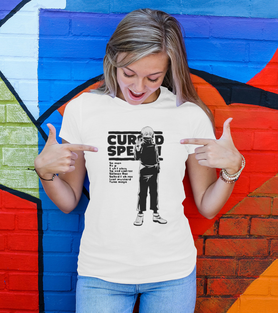 Cursed Speech Jujutsu Kaisen Toge Inumaki Sa Mon Shake Salmon Roe Tuna Mayo T-Shirt