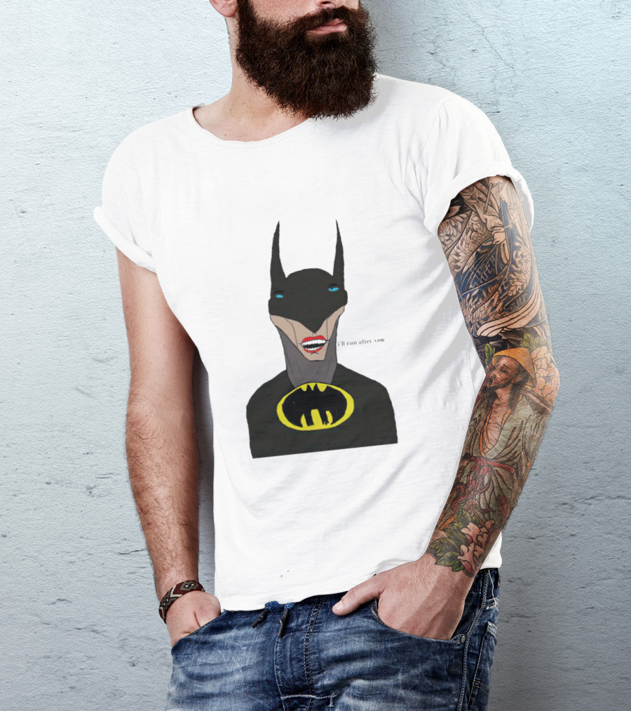 Batman I'll Run After You Joker-Inspired Face With Iconic Bat T-Shirt