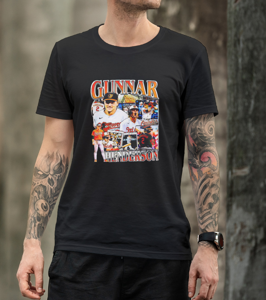 Gunnar Henderson Orioles Collage MLB Rookie Orioles Win Orioles Legend T-Shirt