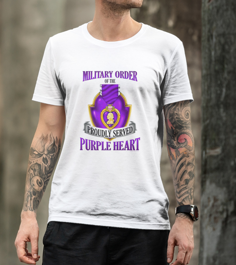 Military Order Of The Proudly Served Purple Heart Honor Emblem T-Shirt