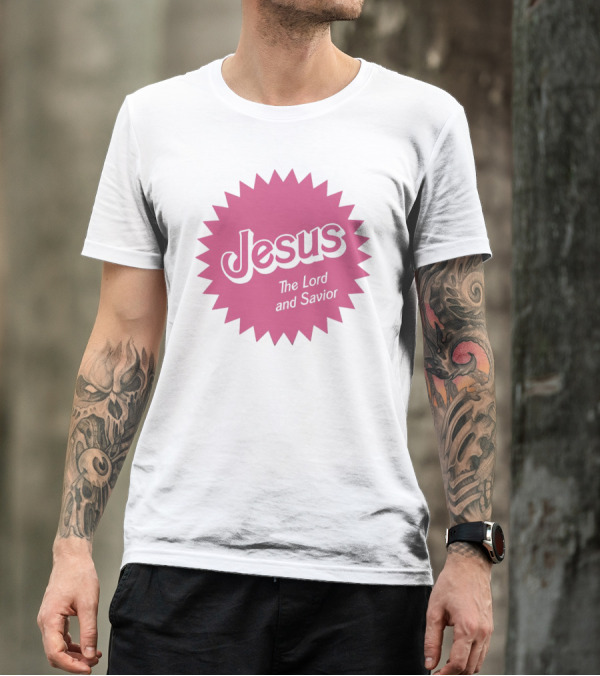 Jesus The Lord And Savior Barbie Style Pink Burst T-Shirt