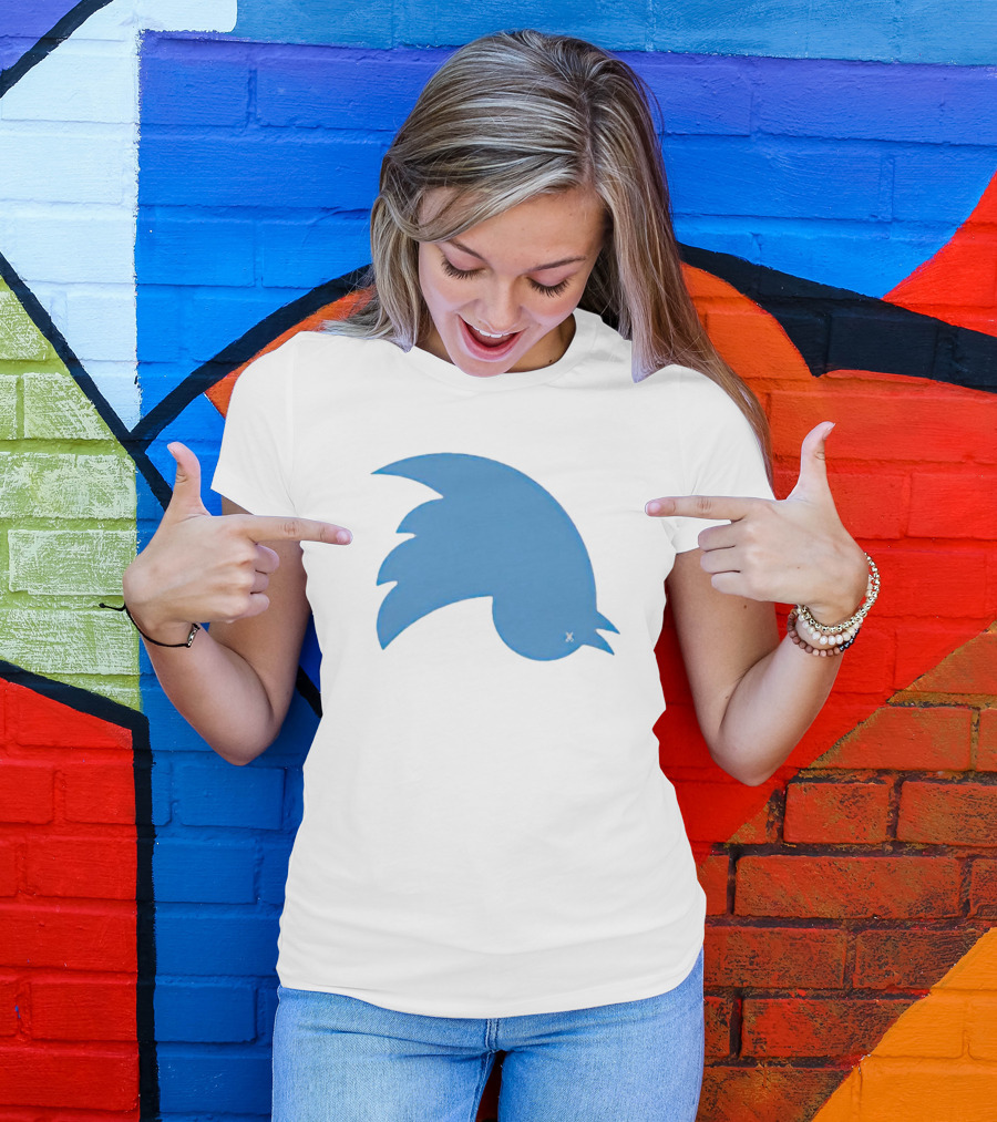 Twitter Logo Upside Down Bird With X Eye T-Shirt
