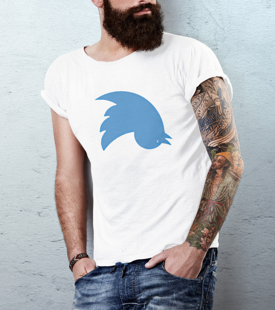 Twitter Logo Upside Down Bird With X Eye T-Shirt