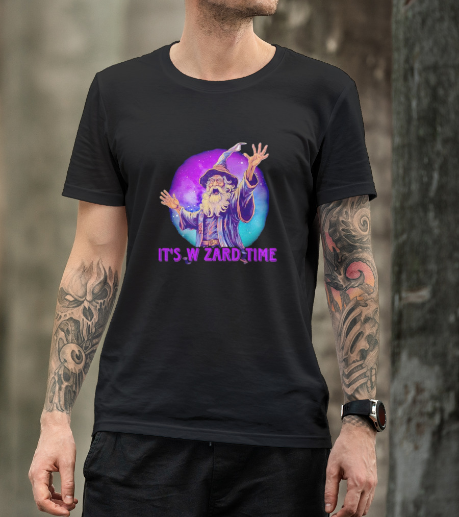 It's Wizard Time Magical Purple Space Wizard T-Shirt
