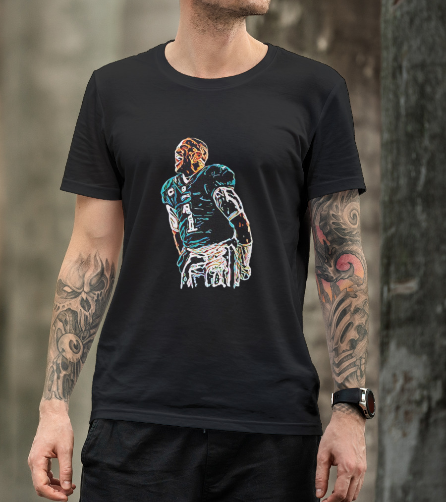 Jalen Hurts Philadelphia Football Star Dynamic Pose T-Shirt