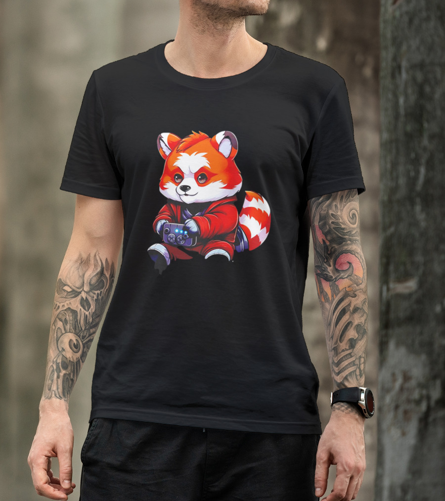 Gaming Red Panda Playing Video Games T-Shirt