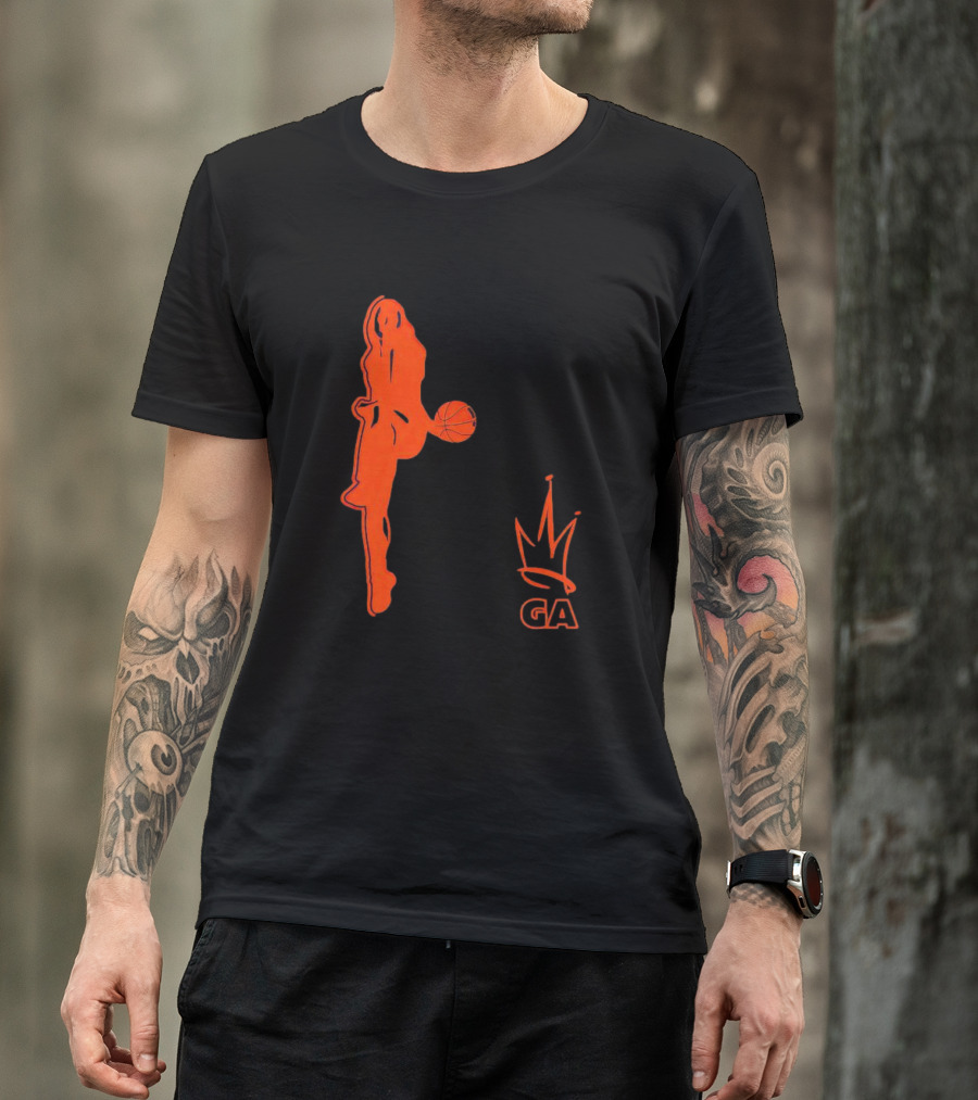Georgia Amoore GA Basketball Silhouette With Crown T-Shirt