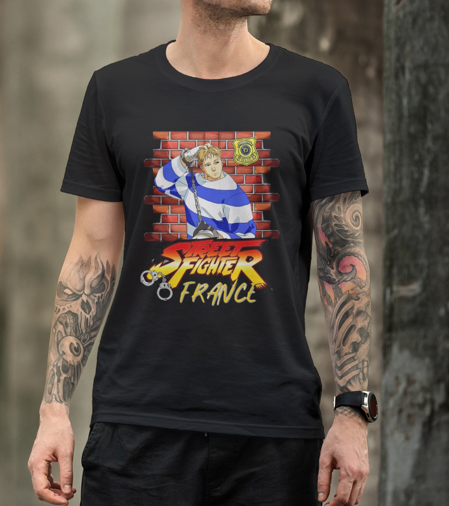 Street Fighter Cody France Police Brick Wall T-Shirt