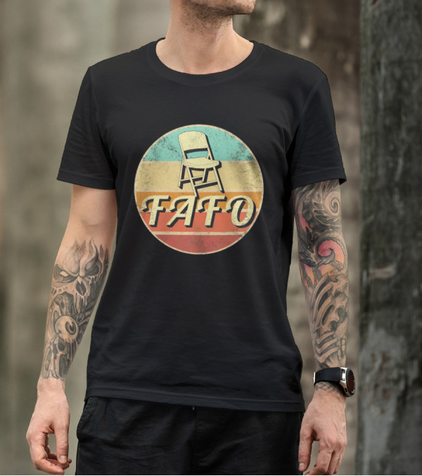 FAFO Folding Chair Retro Vintage Circle Stripe T-Shirt