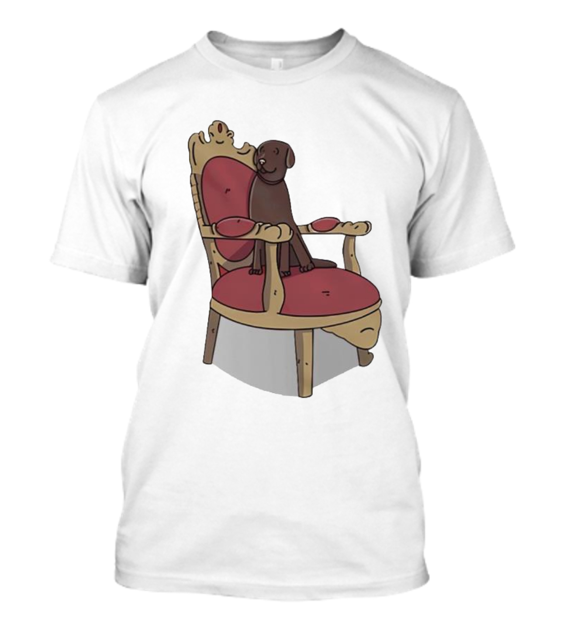 Win The Dog On Royal Throne Chair T-Shirt