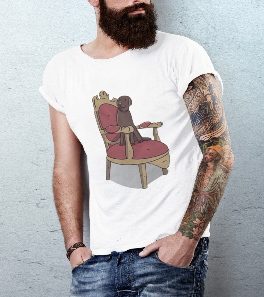 Win The Dog On Royal Throne Chair T-Shirt