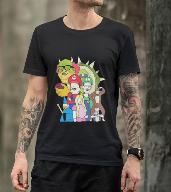Mario Jump Brother Luigi Bowser Princess Peach Toad And Friends T-Shirt