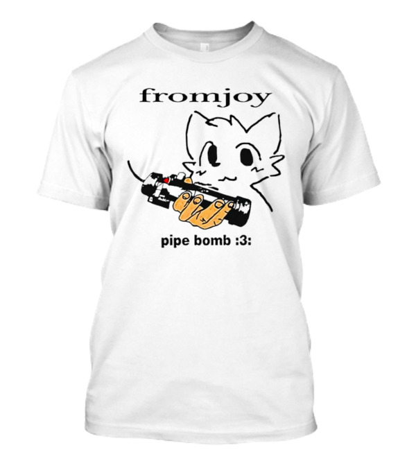 Fromjoy Pipe Bomb :3 Cat Silhouette With Hand Holding Object T-Shirt
