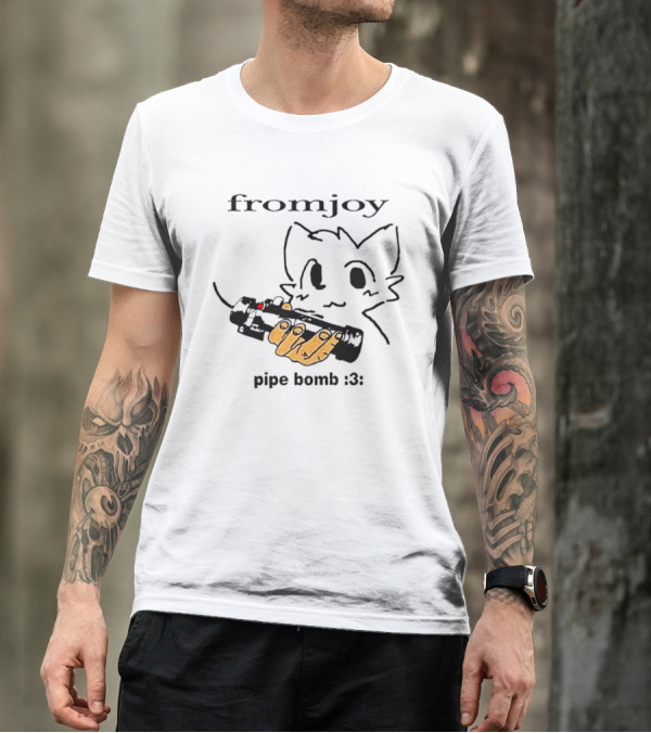 Fromjoy Pipe Bomb :3 Cat Silhouette With Hand Holding Object T-Shirt