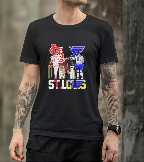 St. Louis Cardinals Molina Blues Tarasenko Skyline Arch T-Shirt