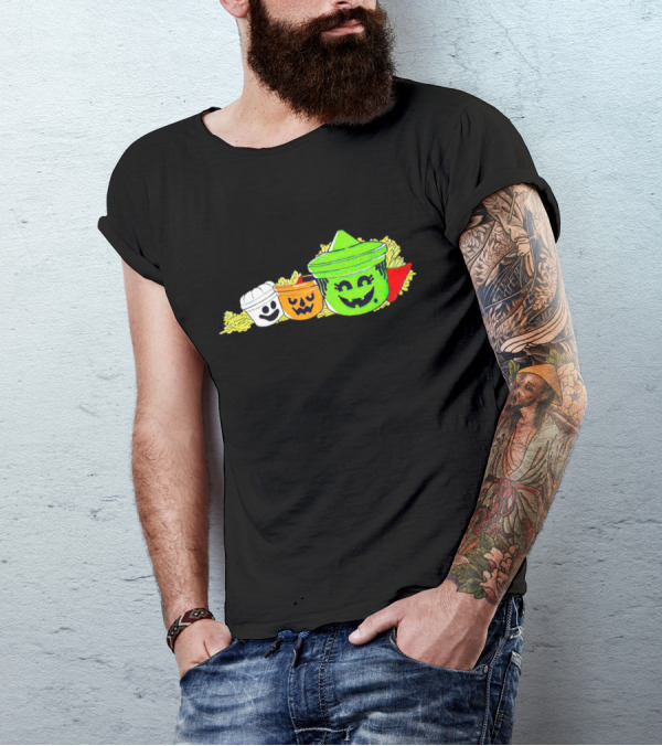 The Kentucky Halloween Buckets Ghost Pumpkin Frankenstein T-Shirt