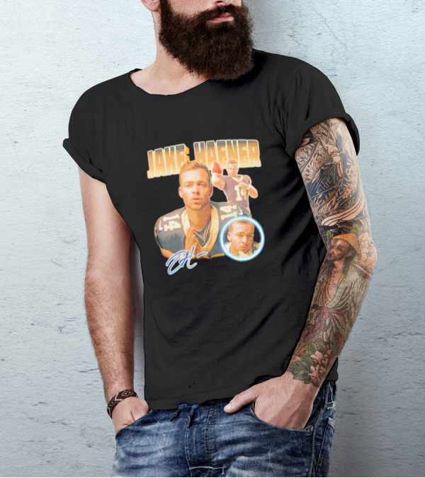 Jake Haener 14 Football Iconic Pose H- Signature T-Shirt