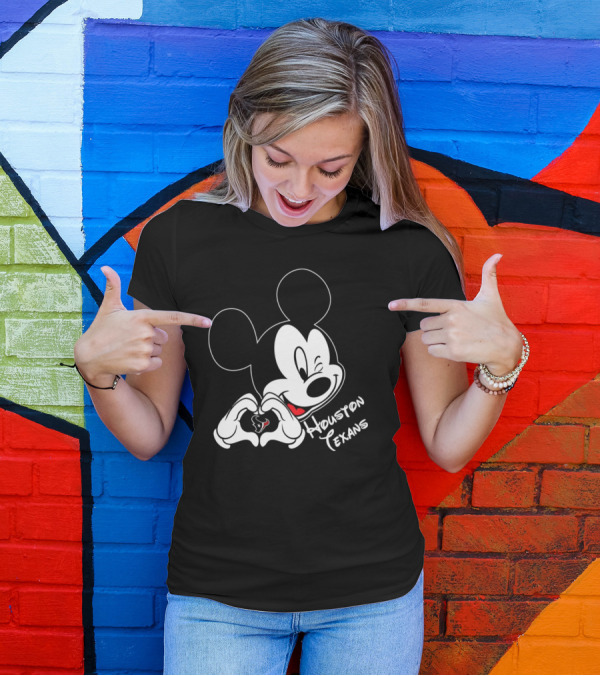 Mickey Mouse Heart Houston Texans T-Shirt