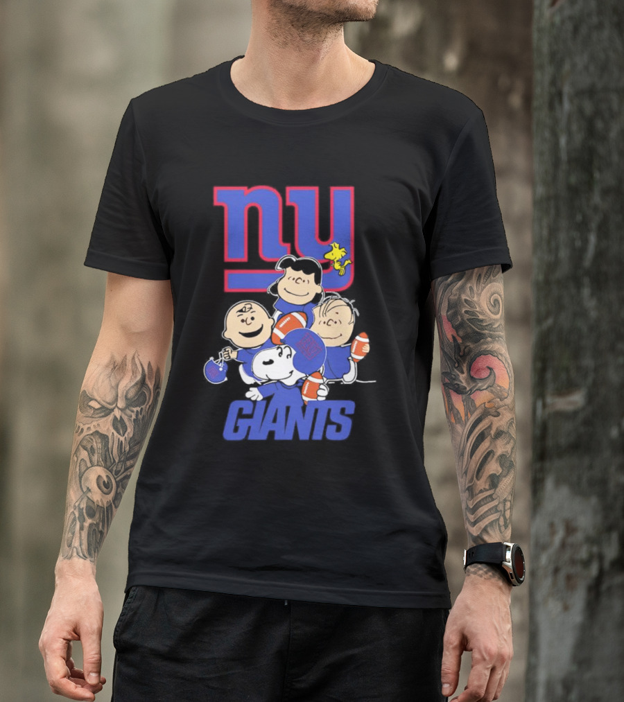 NY Giants Peanuts Characters Football T-Shirt