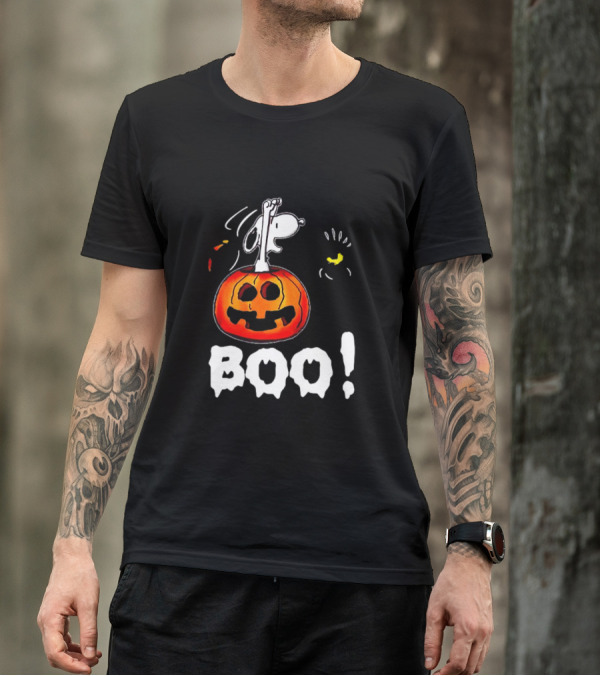 Snoopy And Jack-O'-Lantern Boo Halloween T-Shirt
