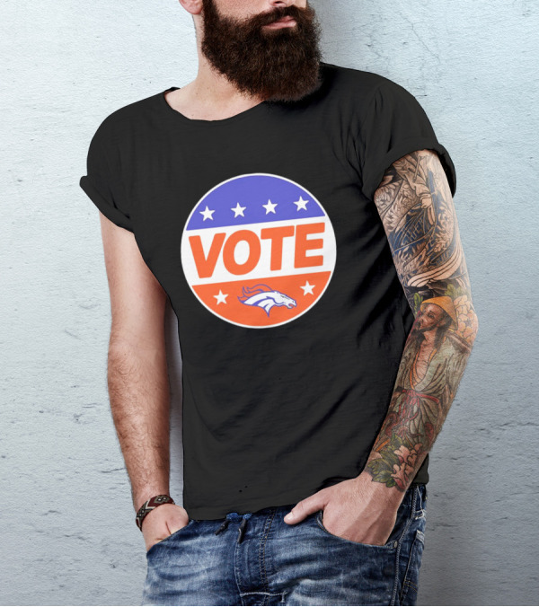 Vote Denver Broncos Team Logo Stars T-Shirt