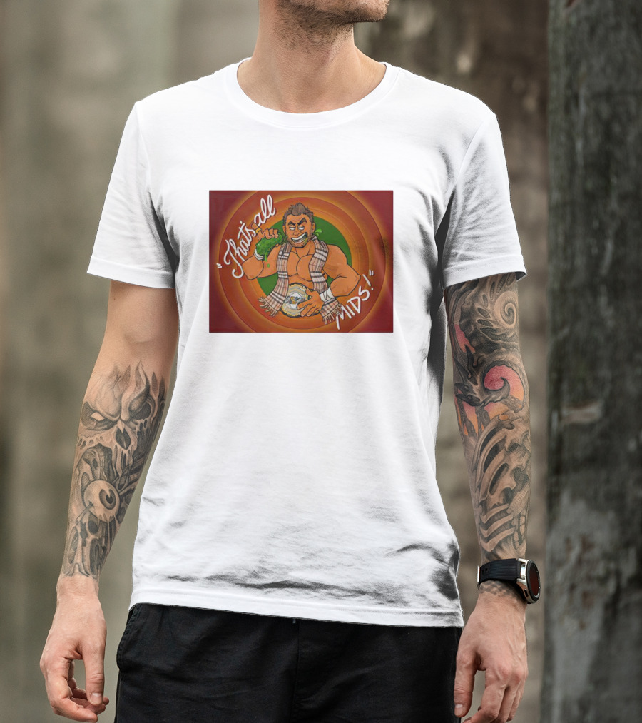 That's All Mids Wrestler Veggie Bowl Champion T-Shirt