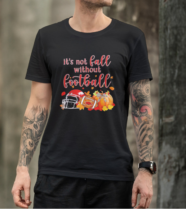 Arkansas Razorbacks It's Not Fall Without Football Helmet And Pumpkin T-Shirt